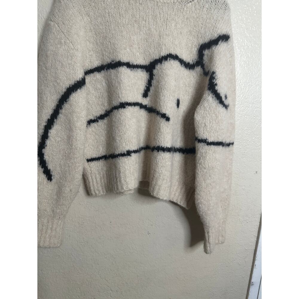 Paloma Wool Palmira Sweater in Ecru Womans L Intarsia Alpaca Fuzzy Knit - Picture 6 of 11